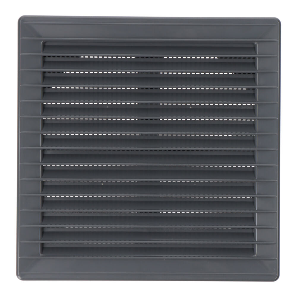 Grelha de ventilação quadrada de encastrar ajustável ø 80-150 com mosquiteira 170x170x11,5mm abs cinzento_0