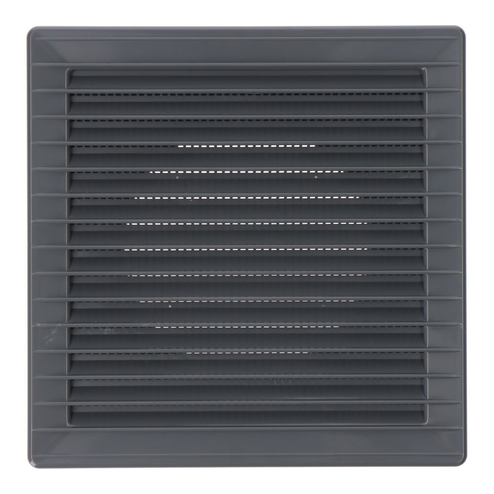 Grelha de ventilação quadrada de encastrar ø 100mm com mosquiteira 170x170x11,5mm abs cinzento_0