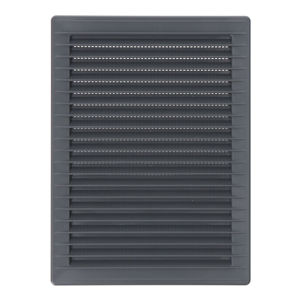 Grelha de ventilação retangular de encastrar com mosquiteira abs 135x205mm cinzento_0