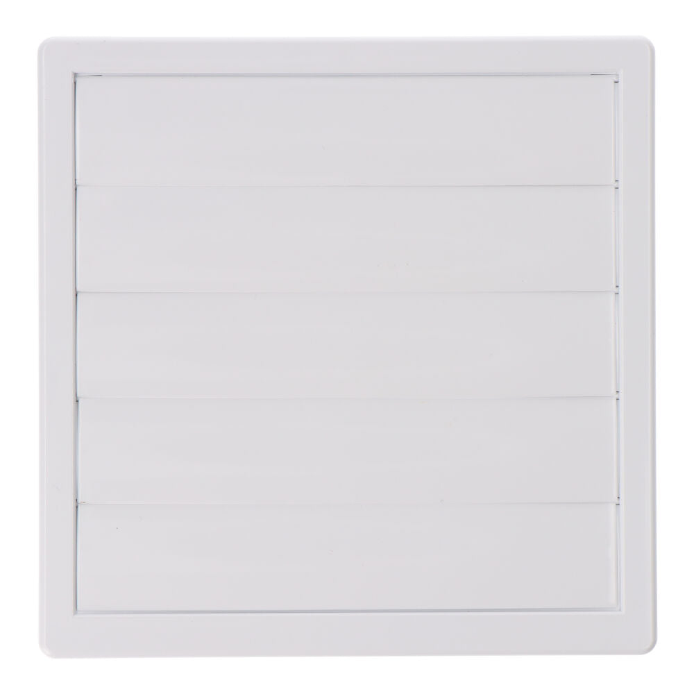 Grelha de ventilação quadrada de encastrar com lâminas móveis de 170x170mm encastre ø100mm abs branco_0
