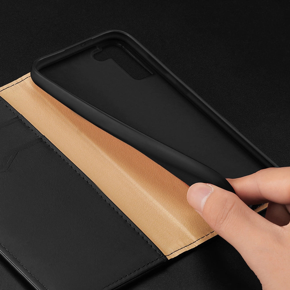Dux Ducis Hivo Leather Flip Cover Genuine Leather Wallet For Cards And Documents Samsung Galaxy S22 + (S22 Plus) Black_14