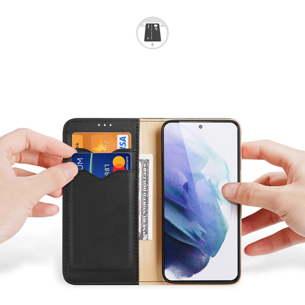 Dux Ducis Hivo Leather Flip Cover Genuine Leather Wallet For Cards And Documents Samsung Galaxy S22 + (S22 Plus) Black_1