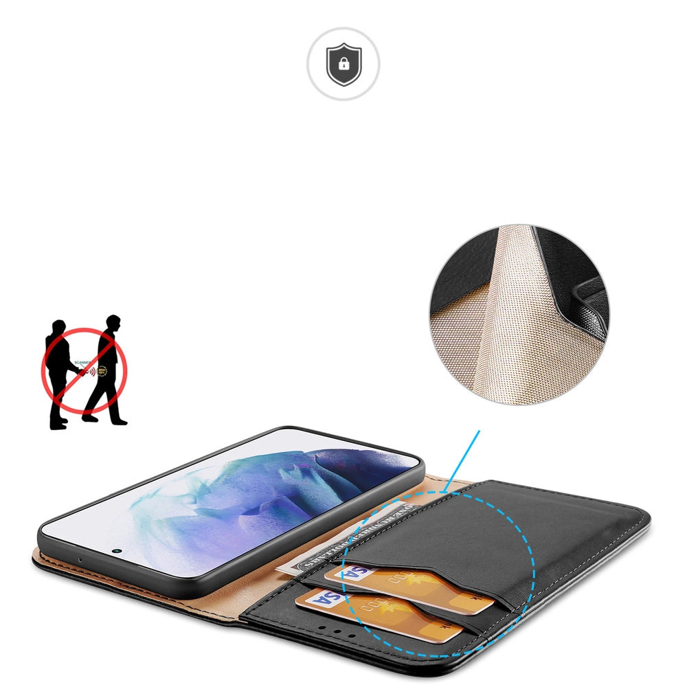 Dux Ducis Hivo Leather Flip Cover Genuine Leather Wallet For Cards And Documents Samsung Galaxy S22 + (S22 Plus) Black_2