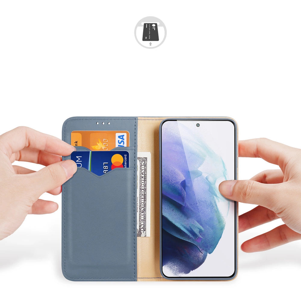 Dux Ducis Hivo Leather Flip Cover Genuine Leather Wallet For Cards And Documents Samsung Galaxy S22 + (S22 Plus) Blue_1