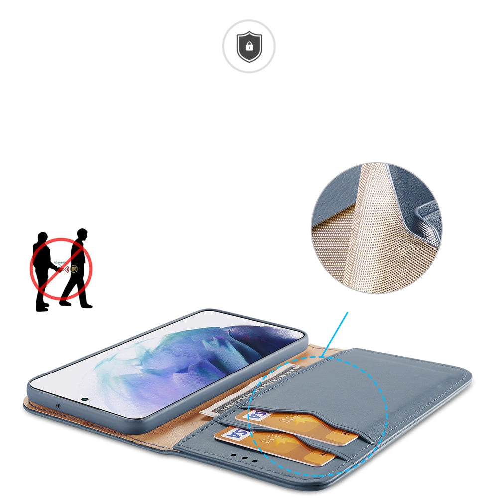 Dux Ducis Hivo Leather Flip Cover Genuine Leather Wallet For Cards And Documents Samsung Galaxy S22 + (S22 Plus) Blue_2