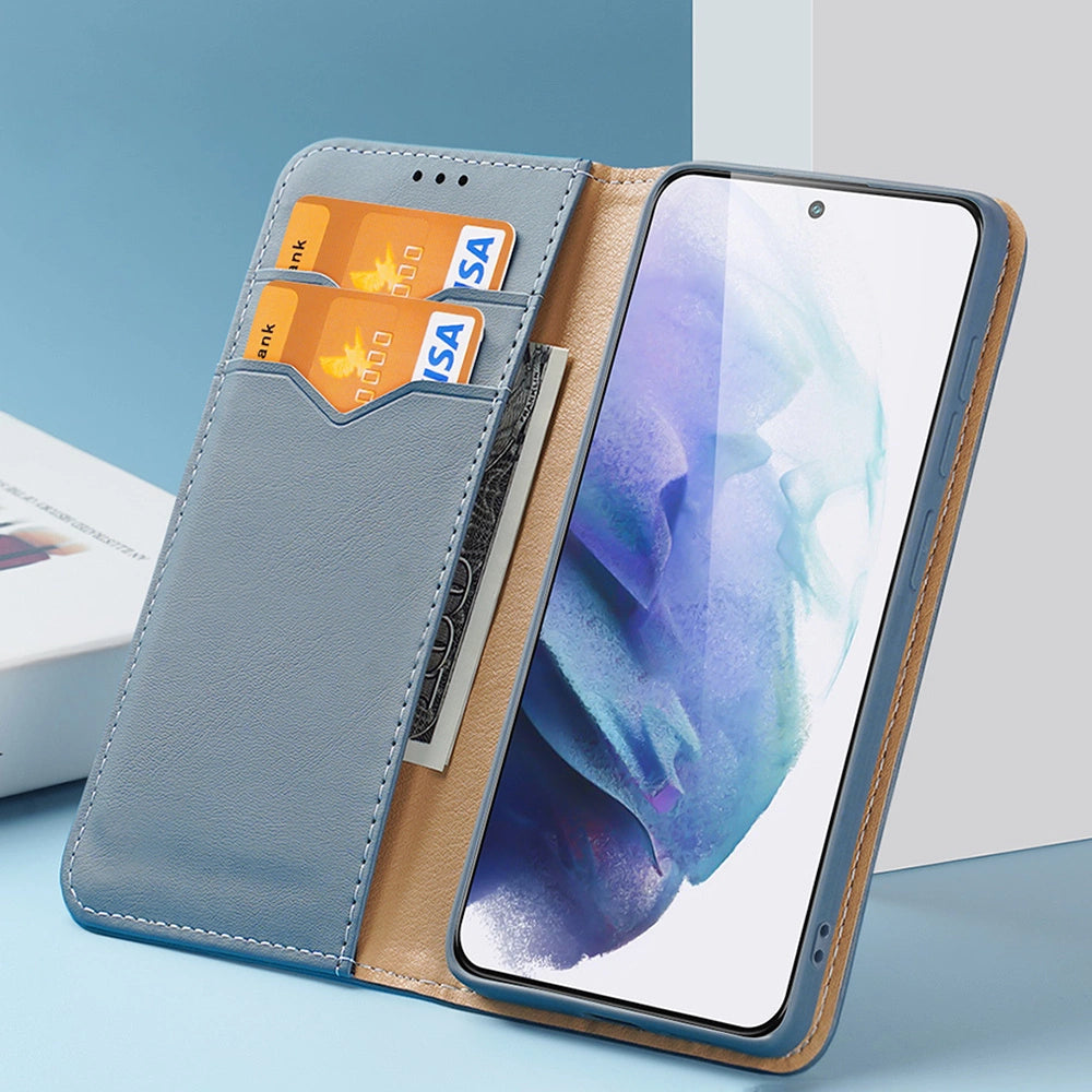 Dux Ducis Hivo Leather Flip Cover Genuine Leather Wallet For Cards And Documents Samsung Galaxy S22 + (S22 Plus) Blue_9