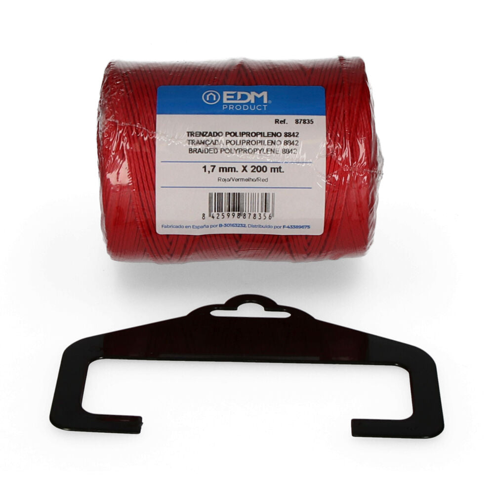 Bobine trançada polipropileno 8842 200m vermelho edm_0