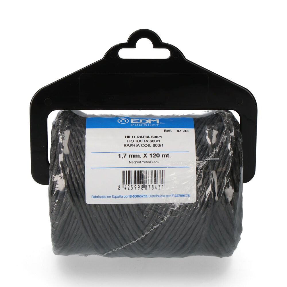 Filo rafia 600/1 bobine 220g/120m preto edm_0