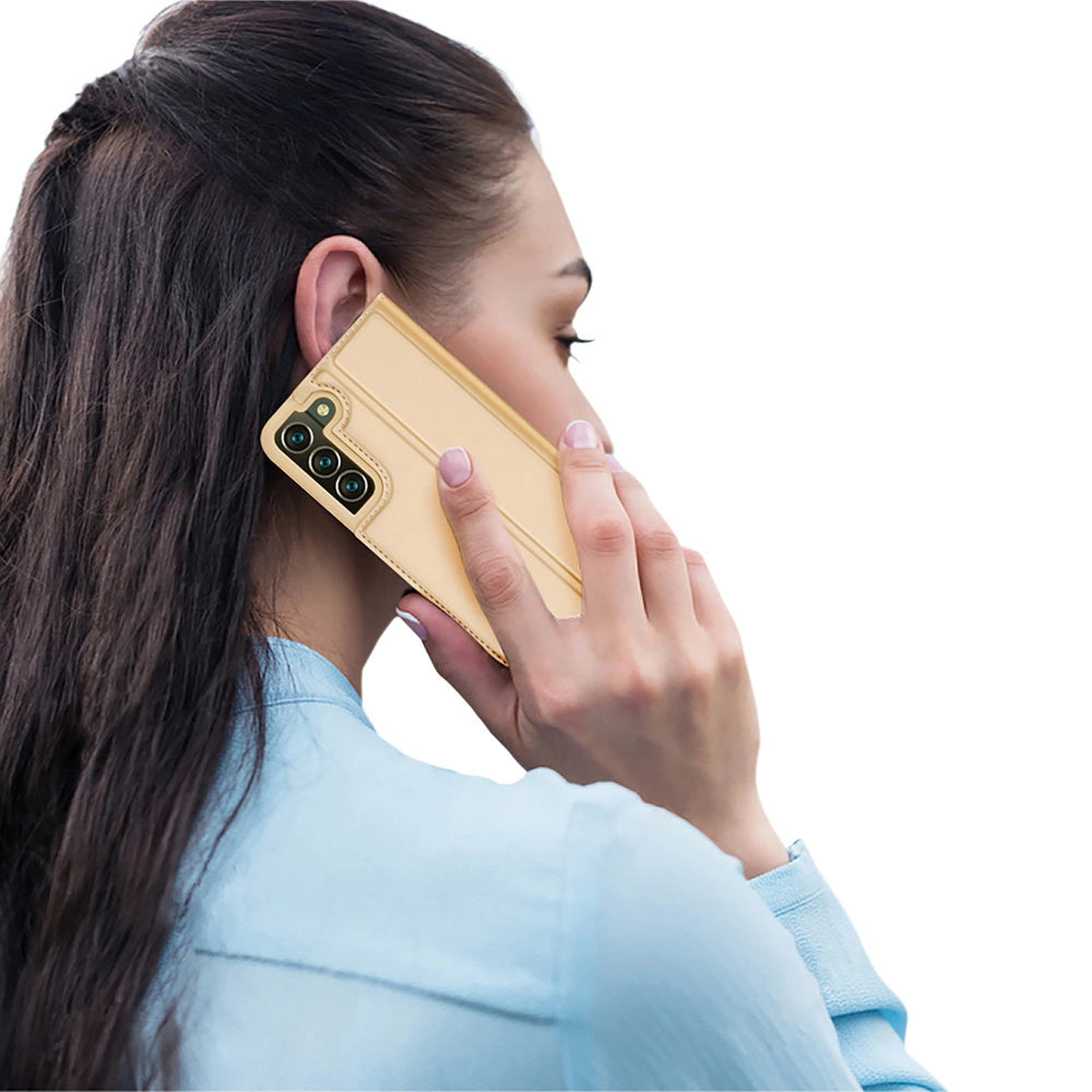 Dux Ducis Skin Pro Holster Cover Flip Cover for Samsung Galaxy S22 + (S22 Plus) gold_9