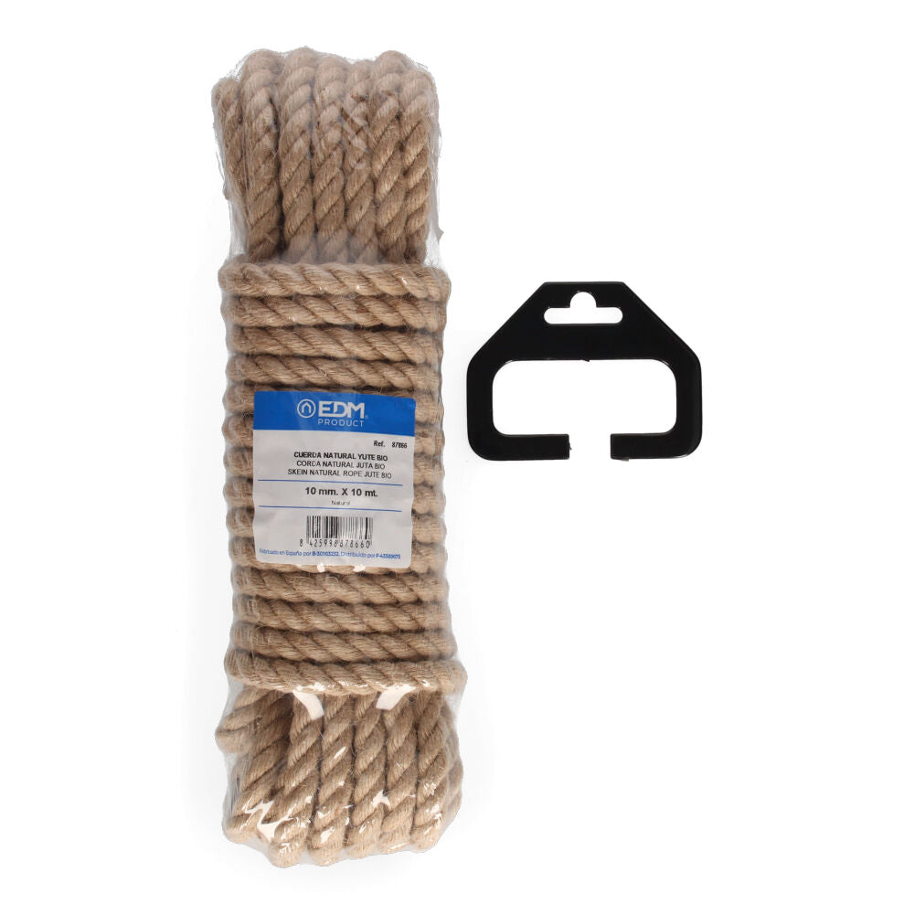 Rolo 10m corda natural juta bio. 3 cabos. calibre 10mm edm_0