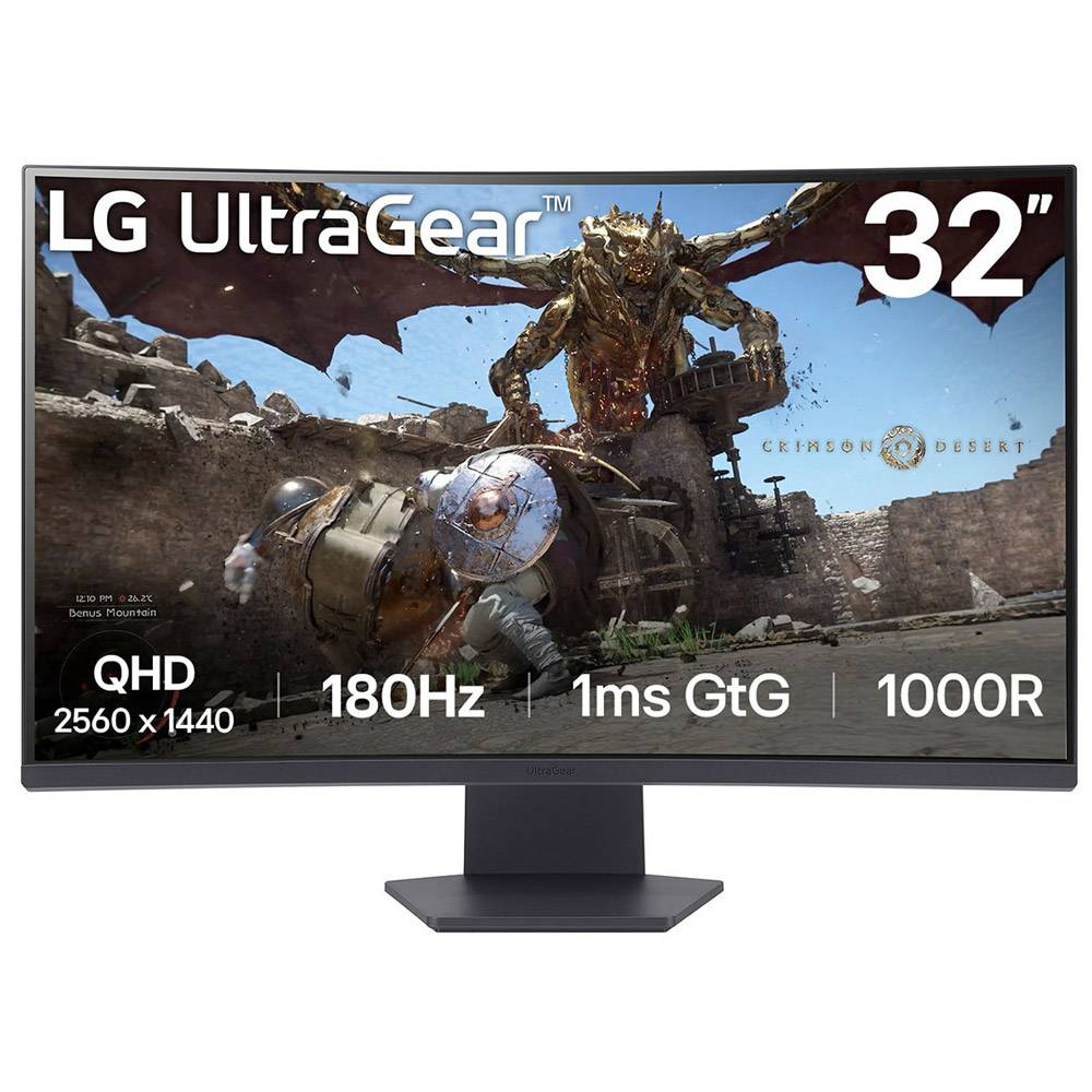 Monitor Curvo LG UltraGear 32GS60QC-B VA 31.5" QHD 16:9 180Hz FreeSync