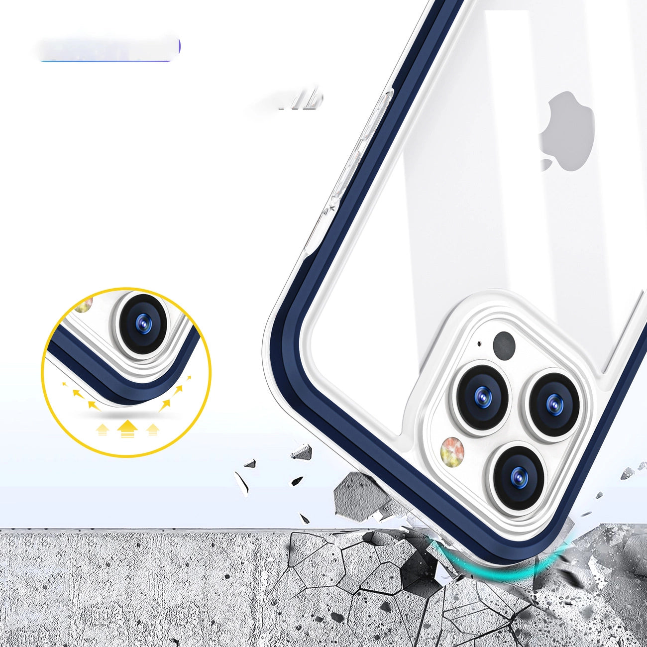 Clear 3in1 Case for iPhone 13 Pro Max Frame Cover Gel Blue_5