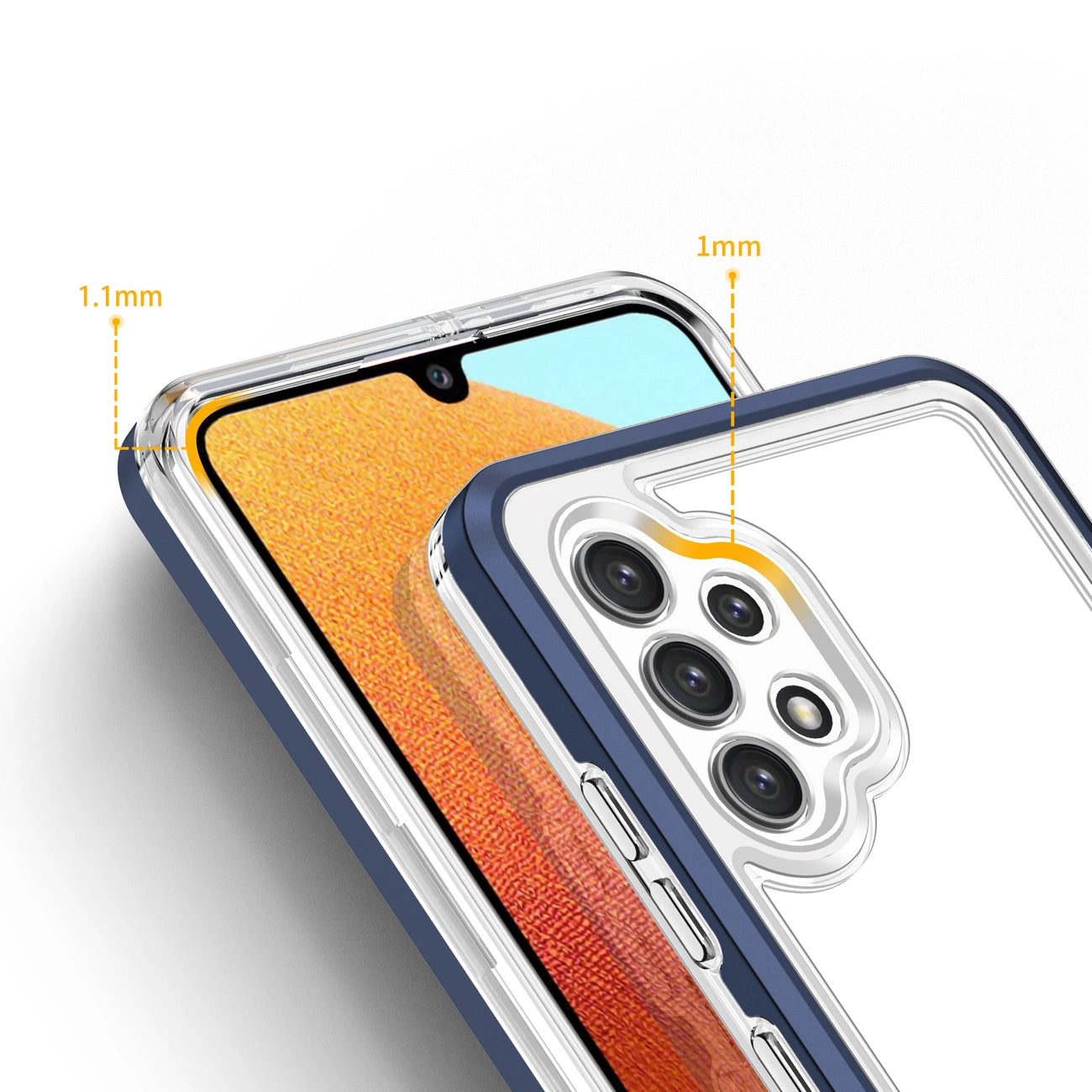 Clear 3in1 Case for Samsung Galaxy A72 4G Frame Gel Cover Blue_3