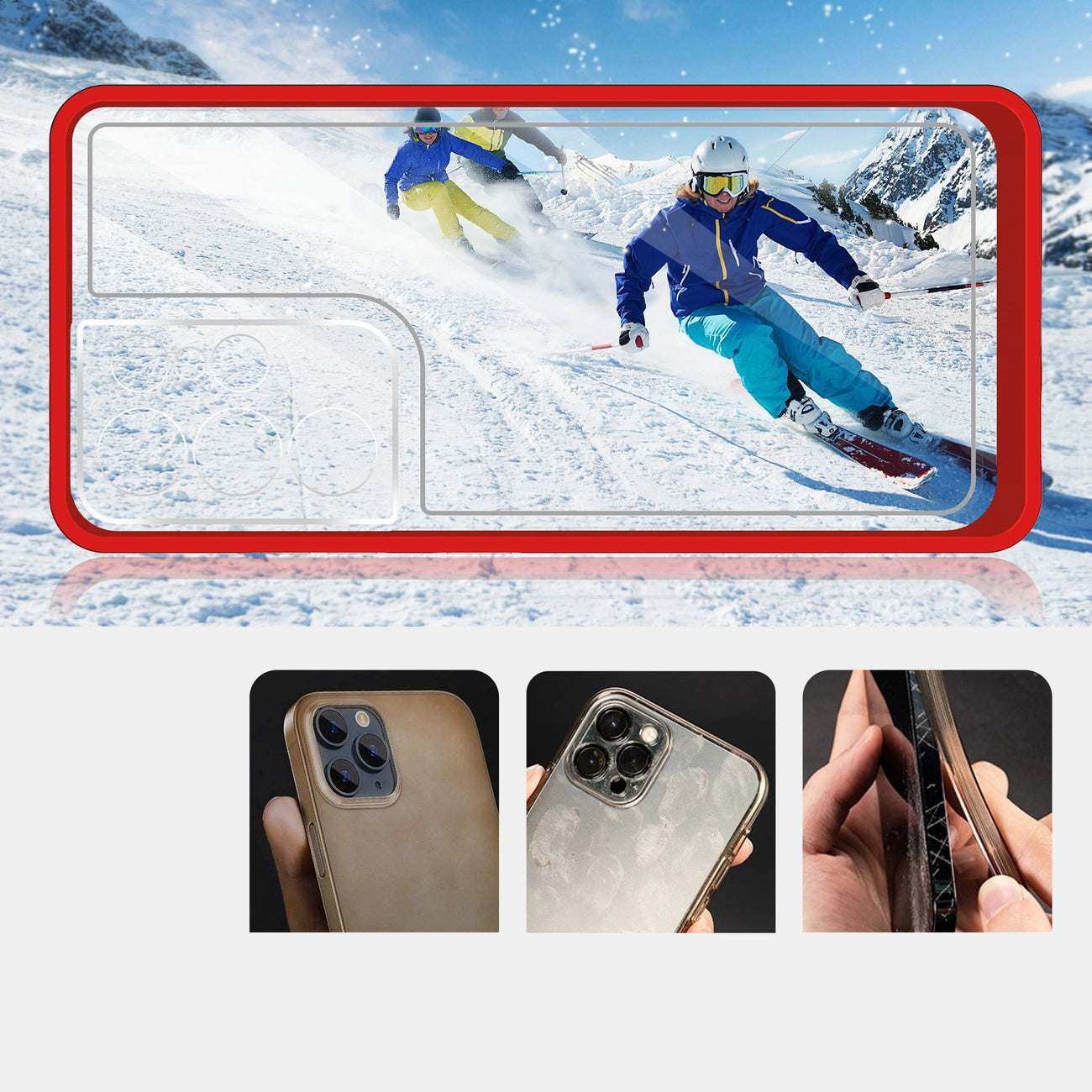 Clear 3in1 Case for Samsung Galaxy S21 Ultra 5G Frame Gel Cover Red_2