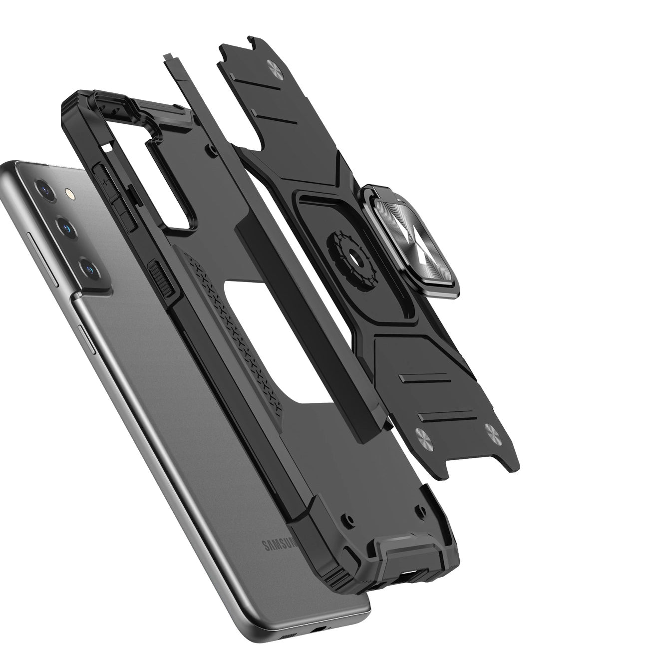 Wozinsky Ring Armor Tough Hybrid Case Cover + Magnetic Mount for Samsung Galaxy S22 + (S22 Plus) Silver_2