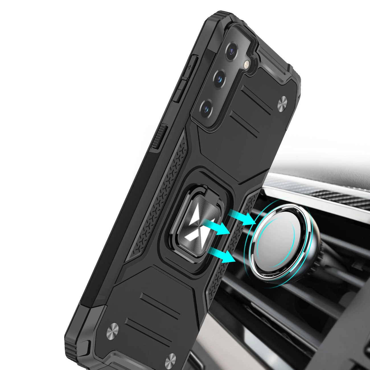Wozinsky Ring Armor Tough Hybrid Case Cover + Magnetic Mount for Samsung Galaxy S22 + (S22 Plus) Silver_5