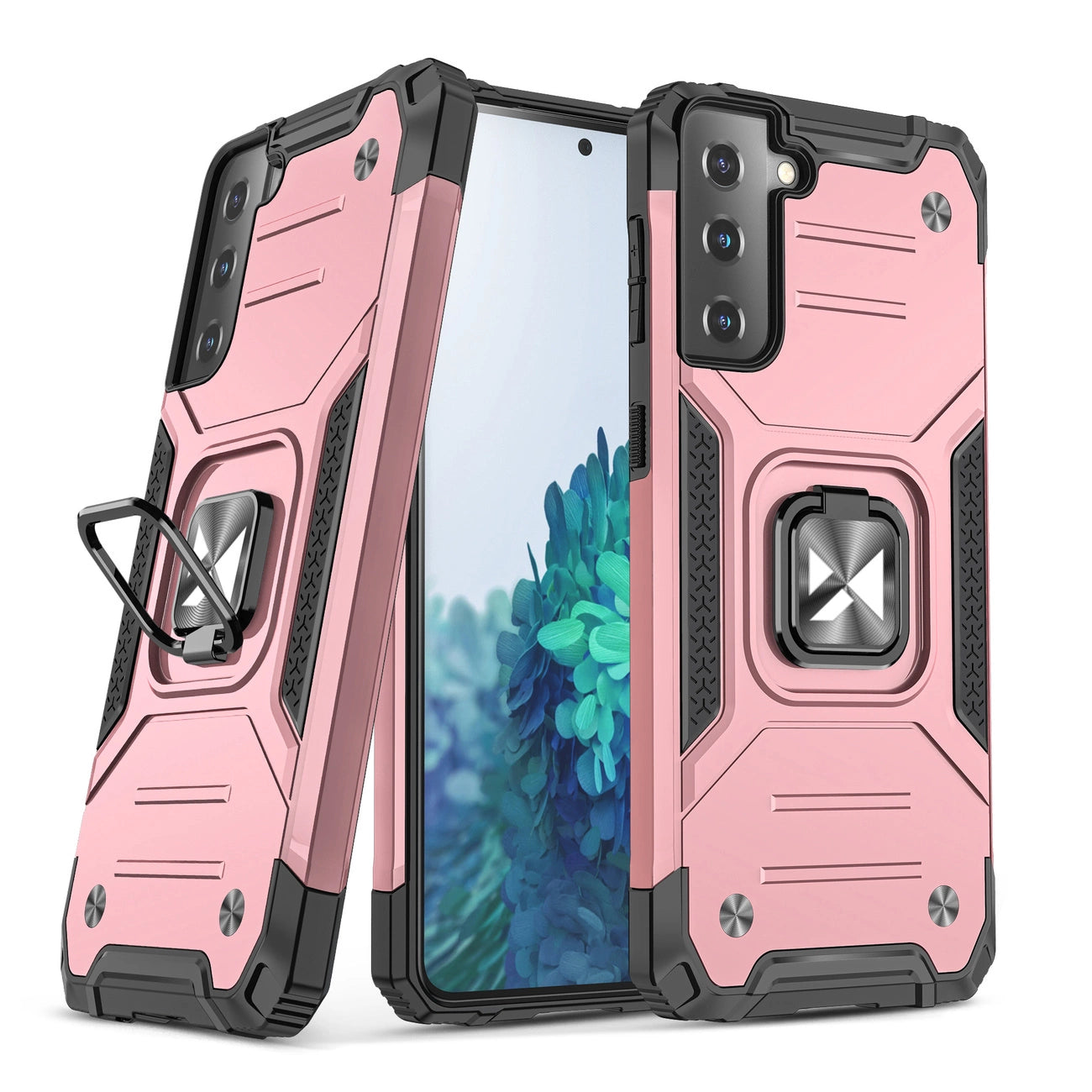 Wozinsky Ring Armor Tough Hybrid Case Cover + Magnetic Mount for Samsung Galaxy S22 + (S22 Plus) Pink_0
