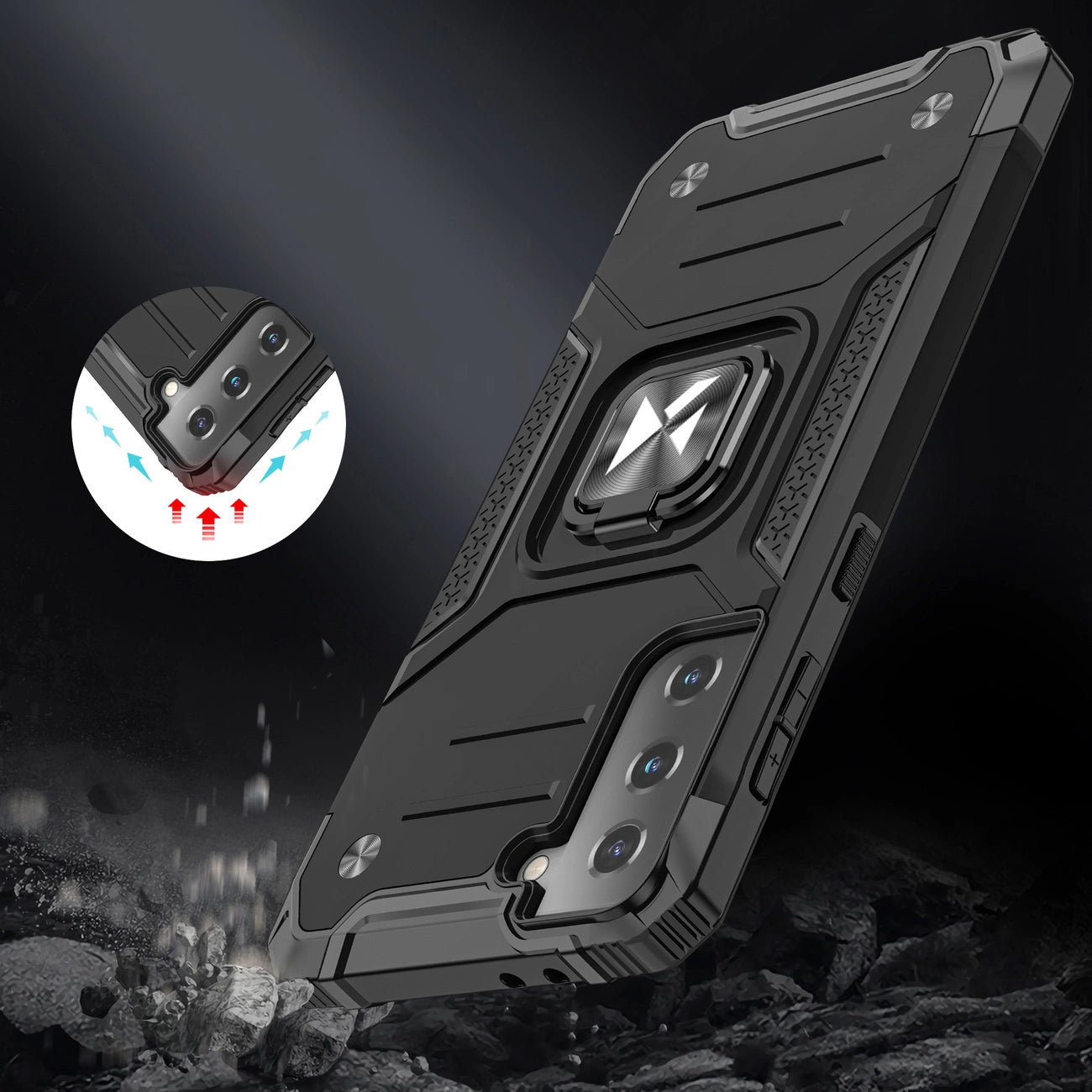 Wozinsky Ring Armor Tough Hybrid Case Cover + Magnetic Mount for Samsung Galaxy S22 + (S22 Plus) Black_6