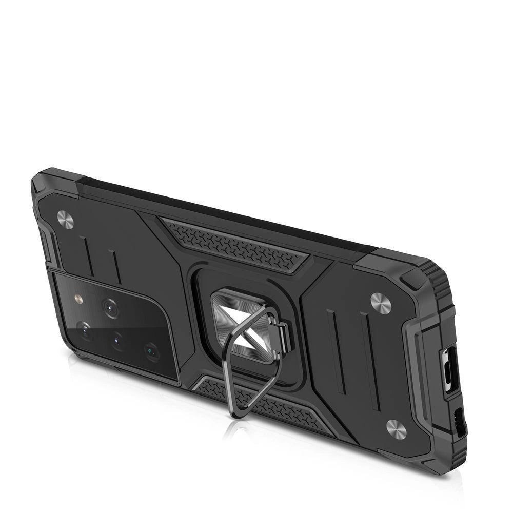 Wozinsky Ring Armor tough hybrid case cover + magnetic holder for Samsung Galaxy S22 Ultra black_2