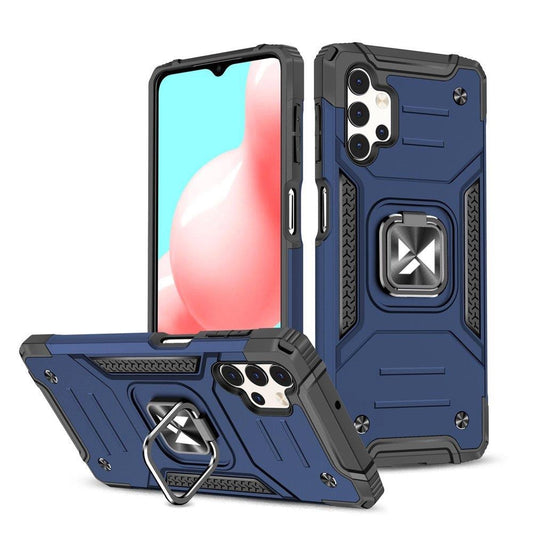 Wozinsky Ring Armor tough hybrid case cover + magnetic holder for Samsung Galaxy A23 blue_0