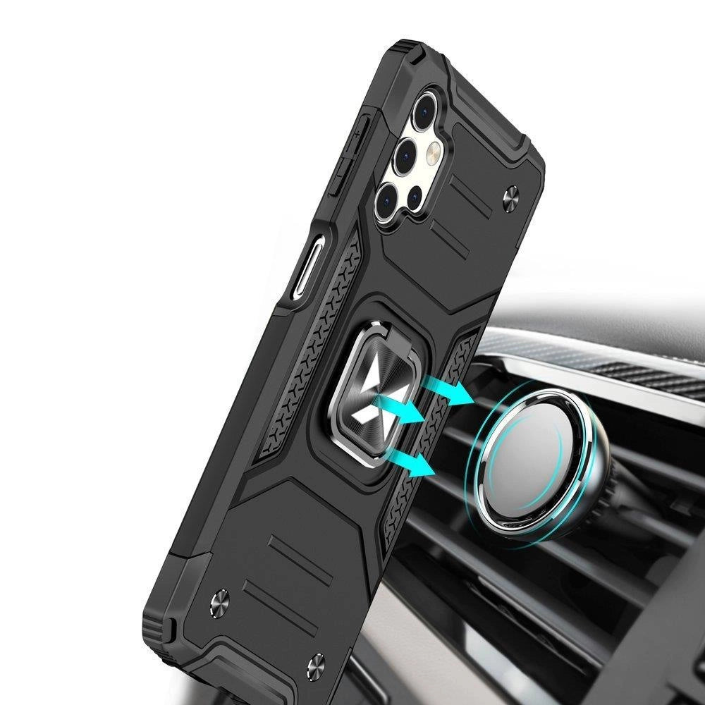 Wozinsky Ring Armor tough hybrid case cover + magnetic holder for Samsung Galaxy A23 blue_5