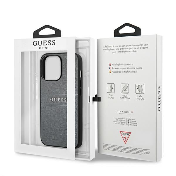 Guess GUHCP13LPSASBGR iPhone 13 Pro / 13 6.1" grey/grey Saffiano Strap_7