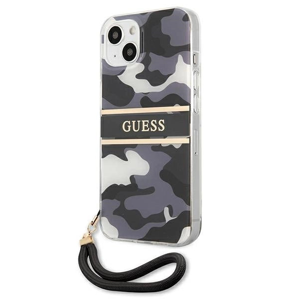 Guess GUHCP13MKCABBK iPhone 13 6.1" black/black hardcase Camo Strap Collection_1