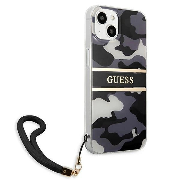 Guess GUHCP13MKCABBK iPhone 13 6.1" black/black hardcase Camo Strap Collection_3