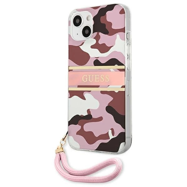Guess GUHCP13SKCABPI iPhone 13 mini 5.4" pink/pink hardcase Camo Strap Collection_1