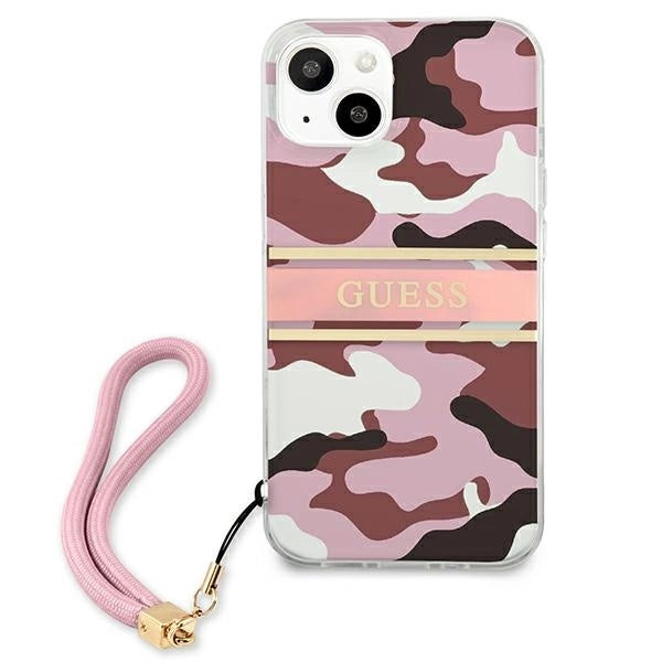 Guess GUHCP13SKCABPI iPhone 13 mini 5.4" pink/pink hardcase Camo Strap Collection_2