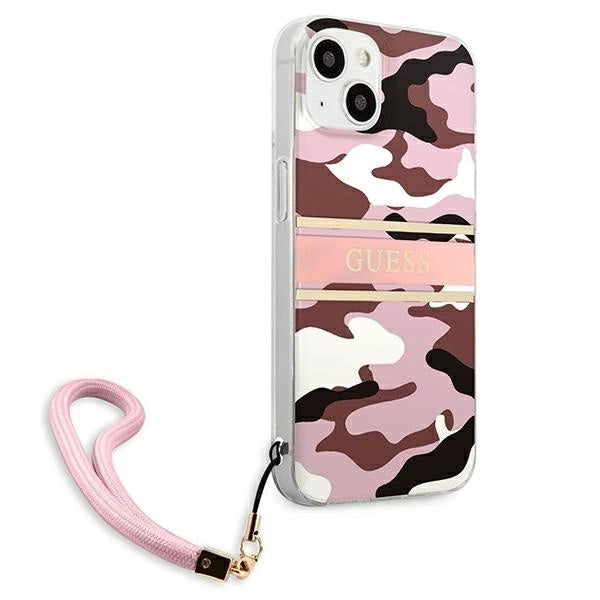Guess GUHCP13SKCABPI iPhone 13 mini 5.4" pink/pink hardcase Camo Strap Collection_3