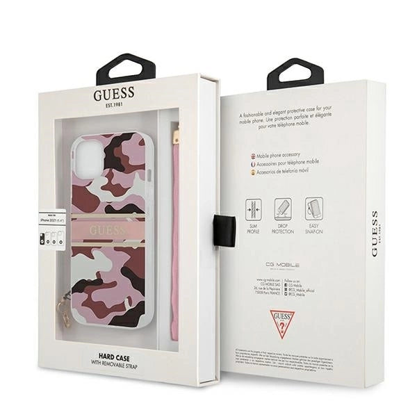 Guess GUHCP13SKCABPI iPhone 13 mini 5.4" pink/pink hardcase Camo Strap Collection_7