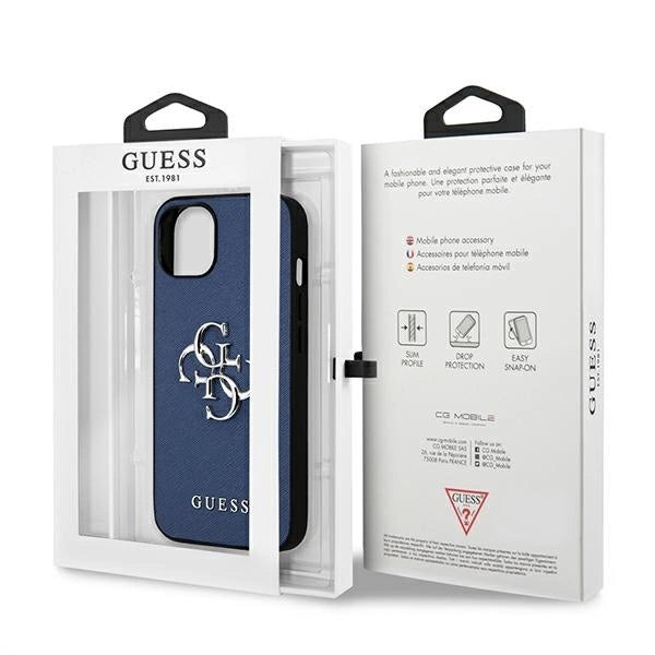 Guess GUHCP13SSA4GSBL iPhone 13 mini 5.4" blue/blue hardcase Saffiano 4G Metal Logo_7