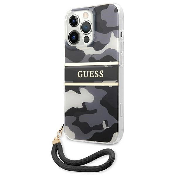 Guess GUHCP13XKCABBK iPhone 13 Pro Max 6.7" black/black hardcase Camo Strap Collection_1