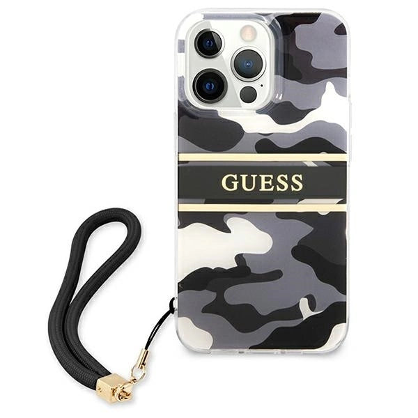 Guess GUHCP13XKCABBK iPhone 13 Pro Max 6.7" black/black hardcase Camo Strap Collection_2