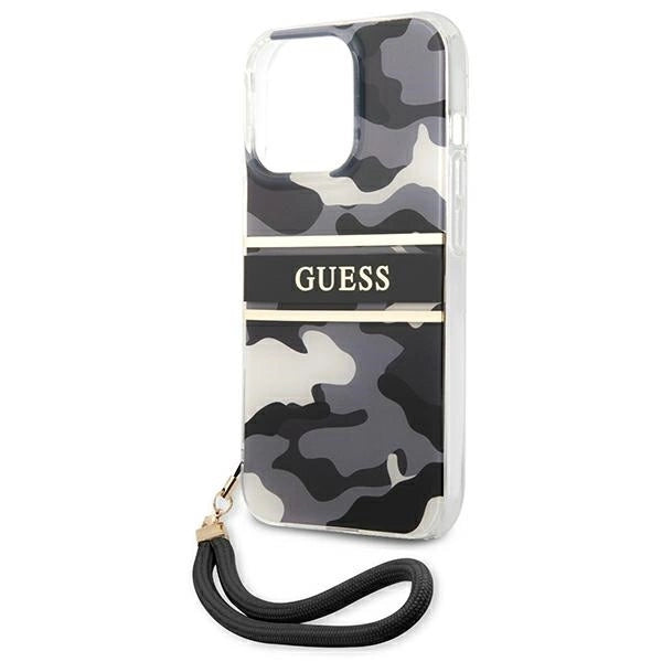 Guess GUHCP13XKCABBK iPhone 13 Pro Max 6.7" black/black hardcase Camo Strap Collection_5