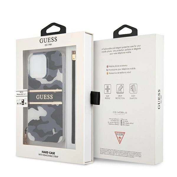 Guess GUHCP13XKCABBK iPhone 13 Pro Max 6.7" black/black hardcase Camo Strap Collection_7