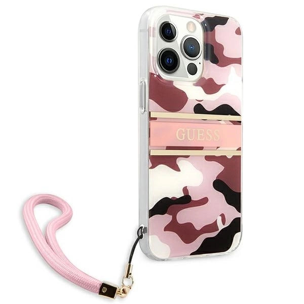 Guess GUHCP13XKCABPI iPhone 13 Pro Max 6.7" pink/pink hardcase Camo Strap Collection_3