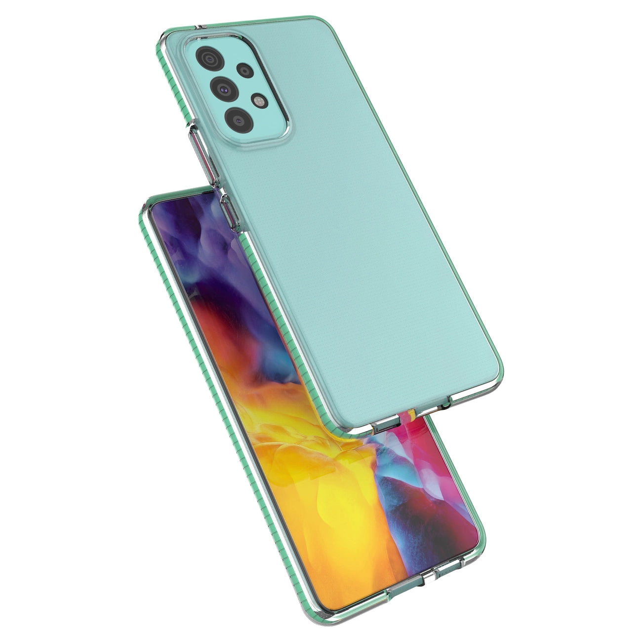 Spring Case cover gel TPU cover with colored frame for Samsung Galaxy A73 black_3