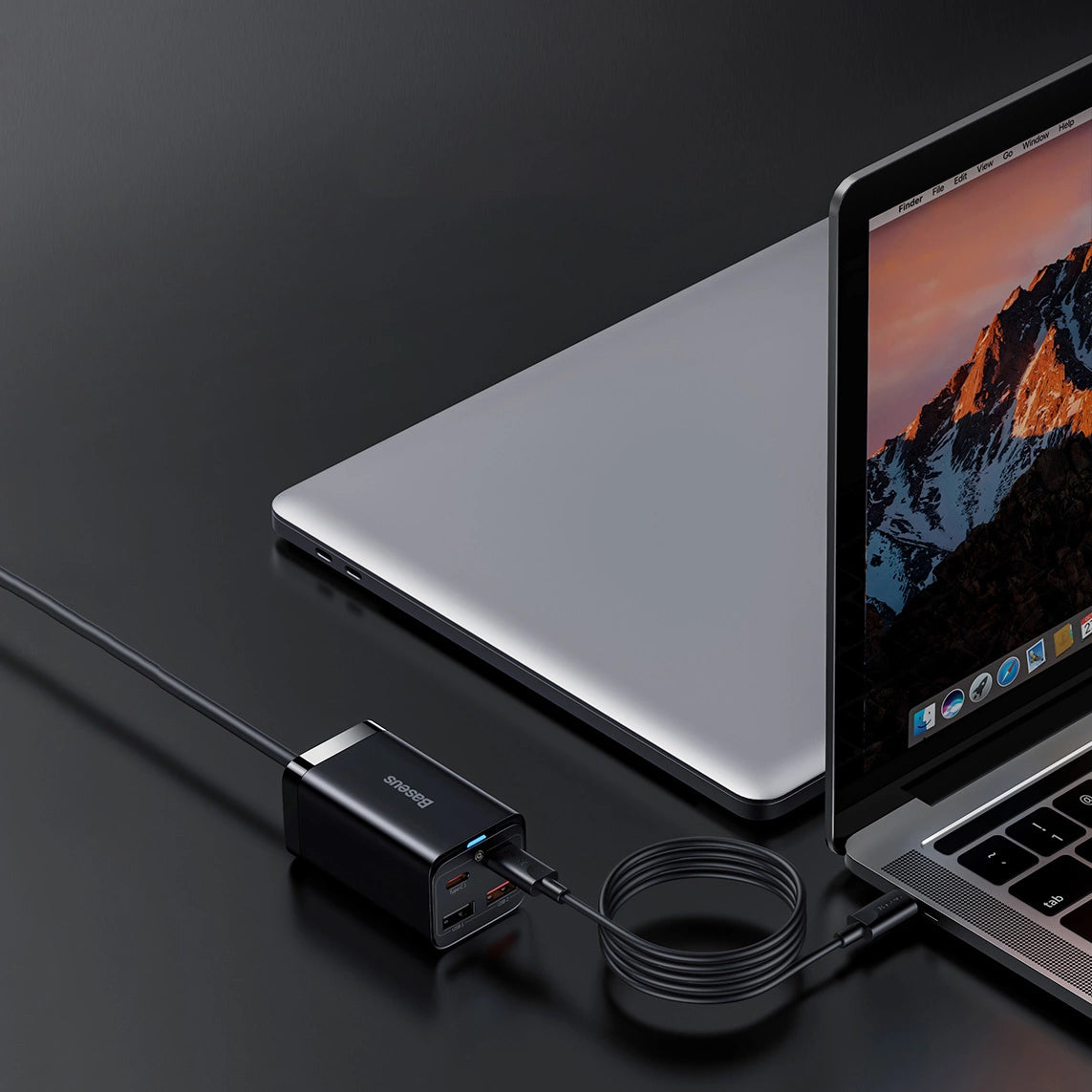 Baseus GaN3 Pro fast charger GaN 2 x USB Type C / 2 x USB 65W PD, QC4.0+, AFC, PPS + cable USB Type C - USB Type C 1m black (CCGP040101)_24