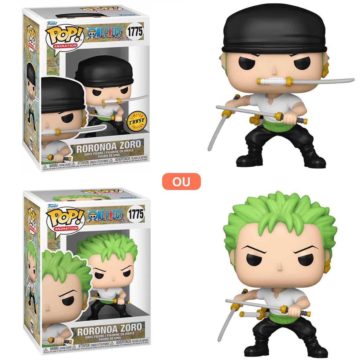 Figura Funko Pop! Animation Vinyl: One Piece - Roronoa Zoro (Chase Edition) | #1775