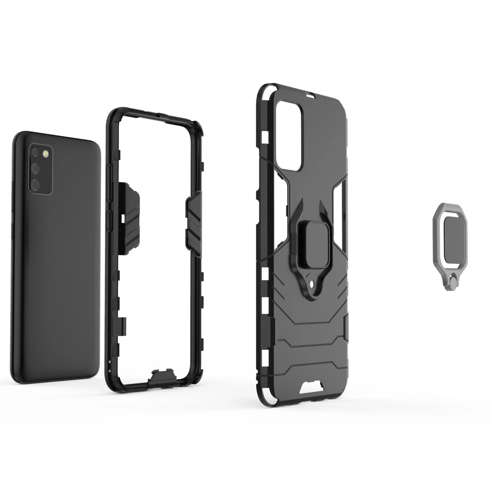 Ring Armor tough hybrid case cover + magnetic holder for Samsung Galaxy A03s (166.5) black_1