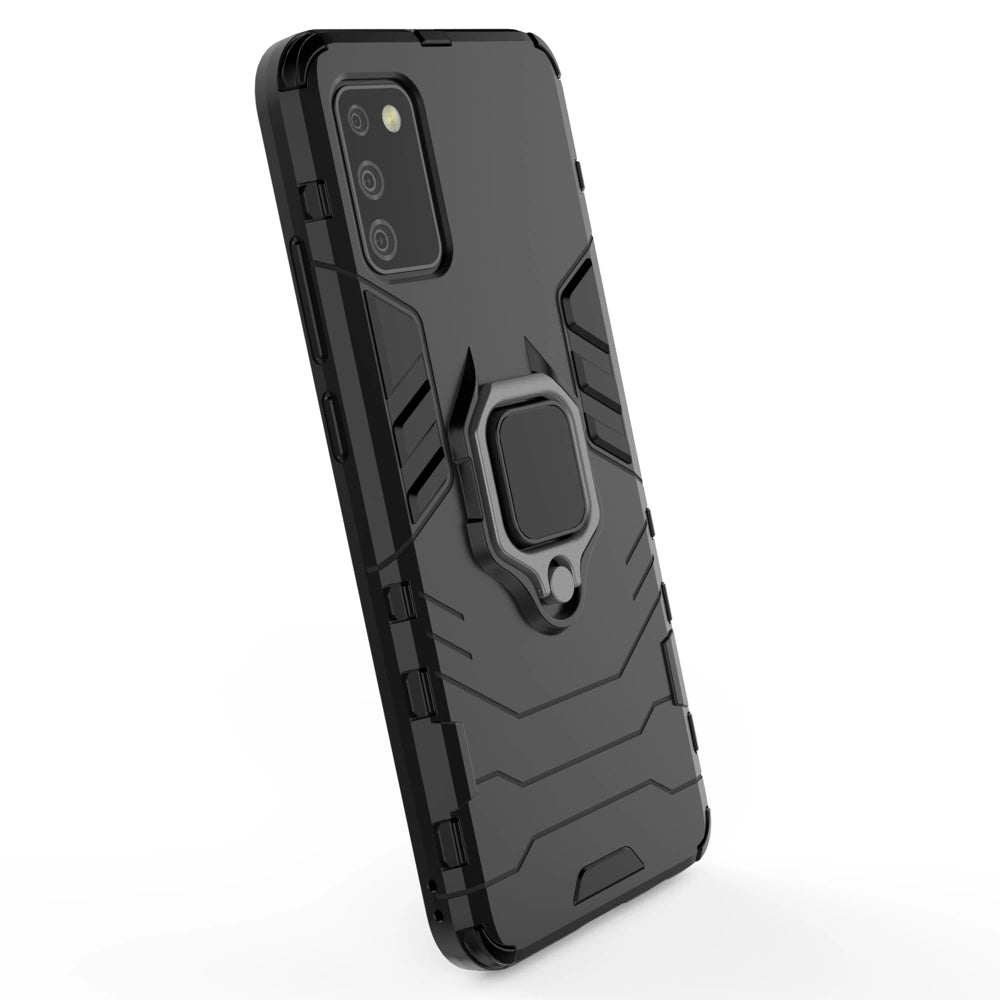 Ring Armor tough hybrid case cover + magnetic holder for Samsung Galaxy A03s (166.5) black_3