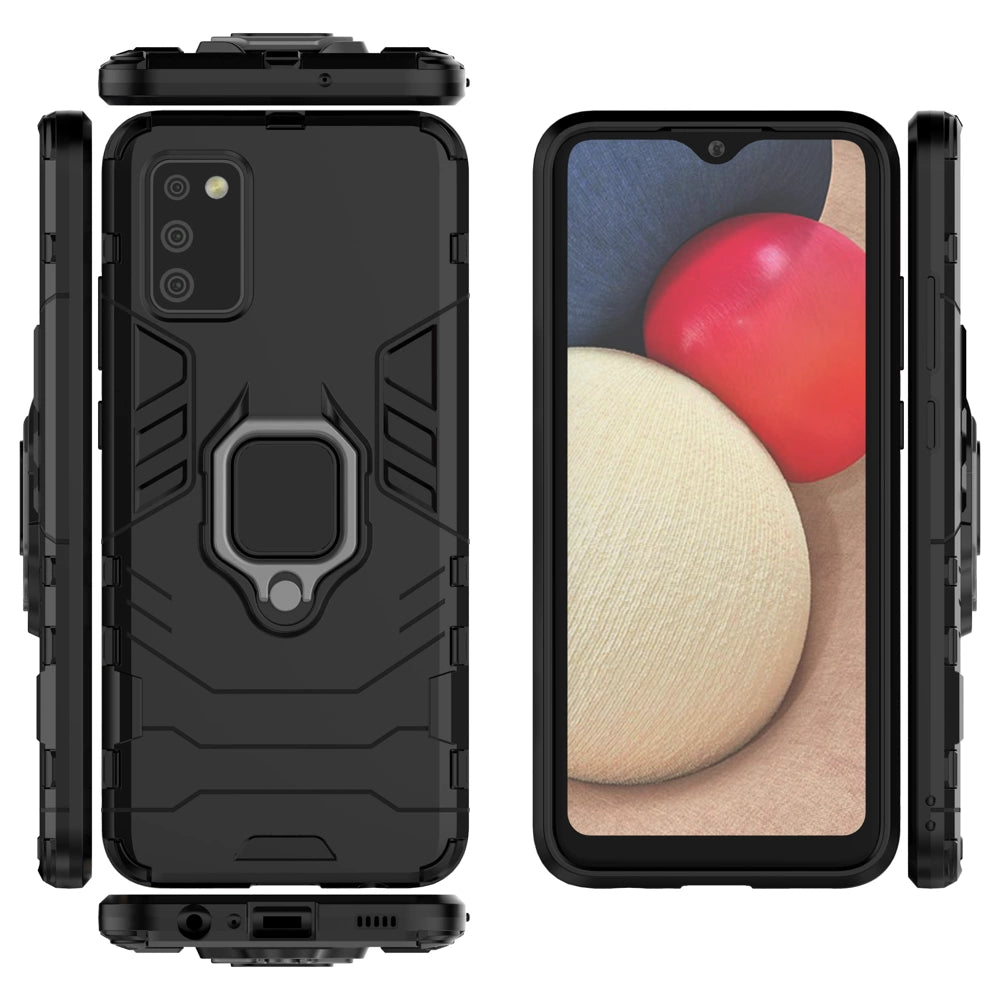 Ring Armor tough hybrid case cover + magnetic holder for Samsung Galaxy A03s (166.5) black_4