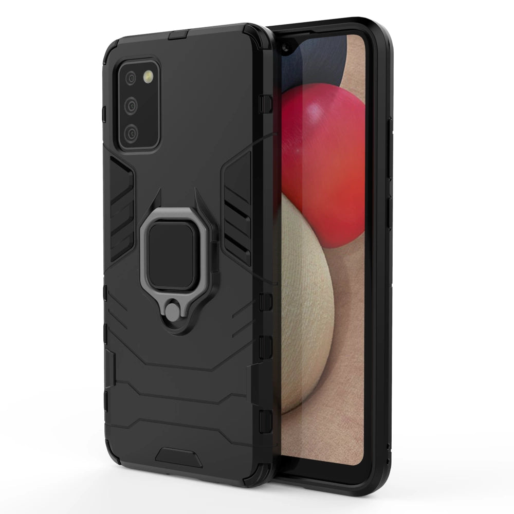 Ring Armor tough hybrid case cover + magnetic holder for Samsung Galaxy A03s (166.5) black_8