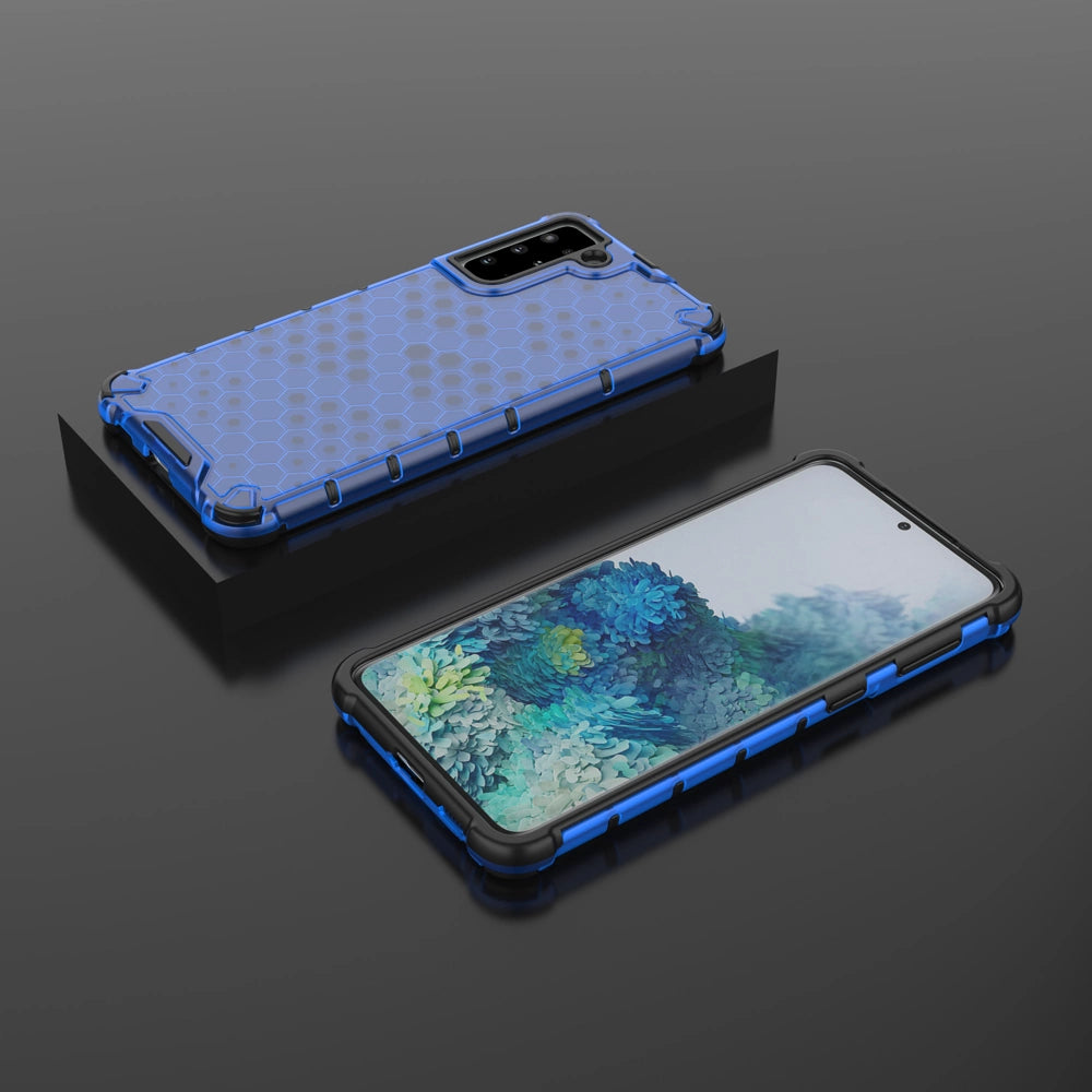Honeycomb case armored cover with a gel frame for Samsung Galaxy S22 + (S22 Plus) blue_12