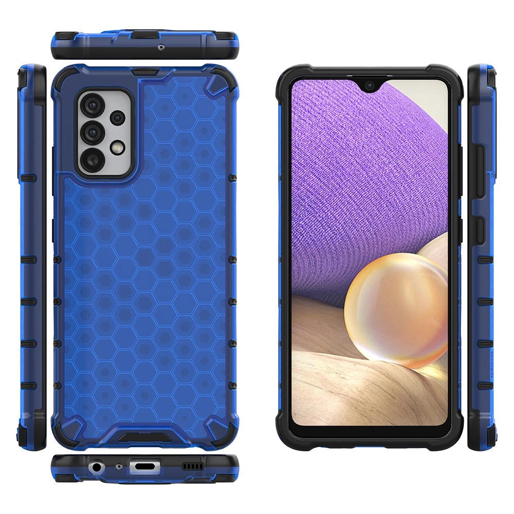 Honeycomb case armored cover with a gel frame for Samsung Galaxy A03s (166.5) blue_1