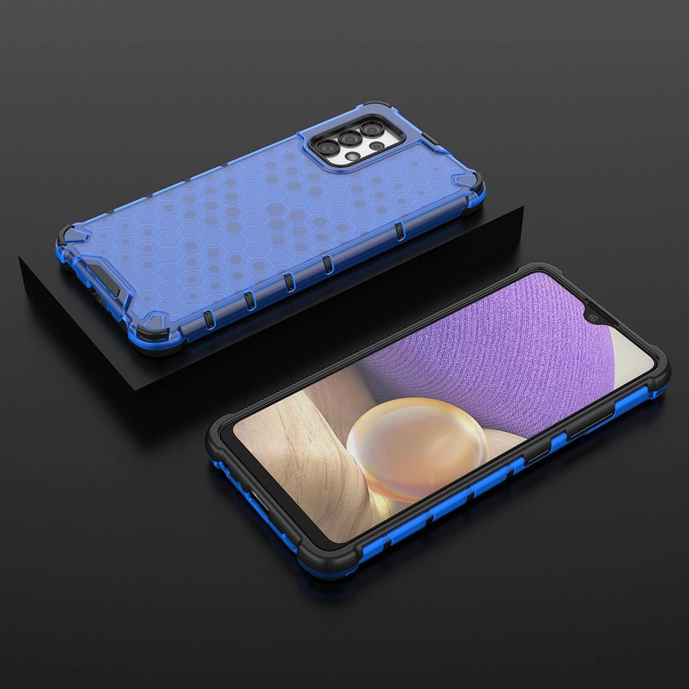 Honeycomb case armored cover with a gel frame for Samsung Galaxy A03s (166.5) blue_2