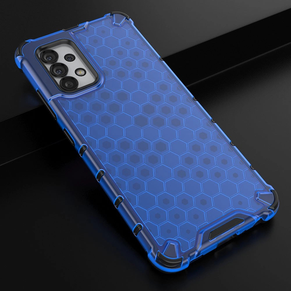 Honeycomb case armored cover with a gel frame for Samsung Galaxy A03s (166.5) blue_3