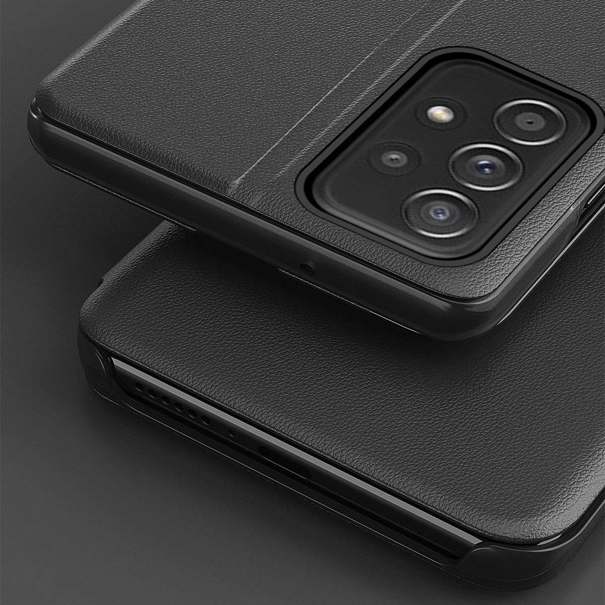 Eco Leather View Case elegant case with a flap and stand function for Samsung Galaxy A73 blue_10